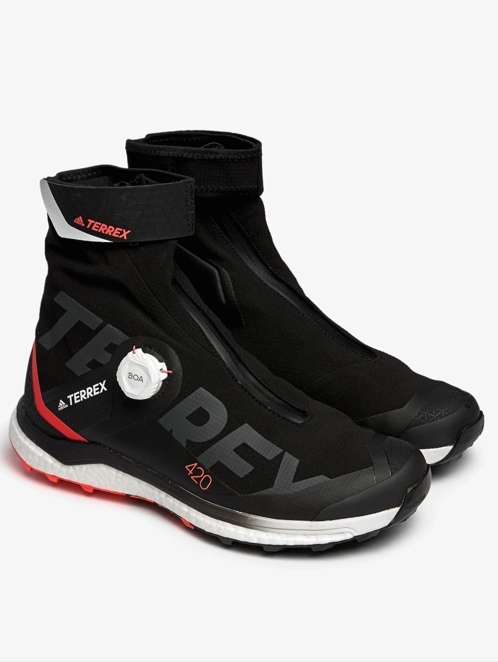 Adidas Terrex Agravic Tech Pro trail running shoes in the Black/Solar Red Size 9